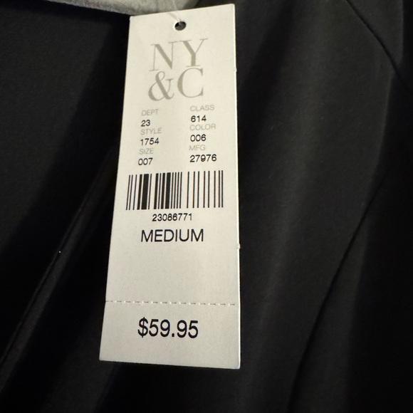NWT New York & Company Black Wrap Dress, Size M - Picture 2 of 3